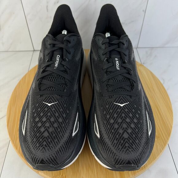 Hoka One One Clifton 9 Mens Size 12 Black Athletic Running Sneakers Shoe 1127895 - Picture 4 of 8